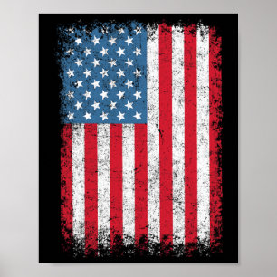 Poster Bandeira Americana Patriótica Para Homens Meninos
