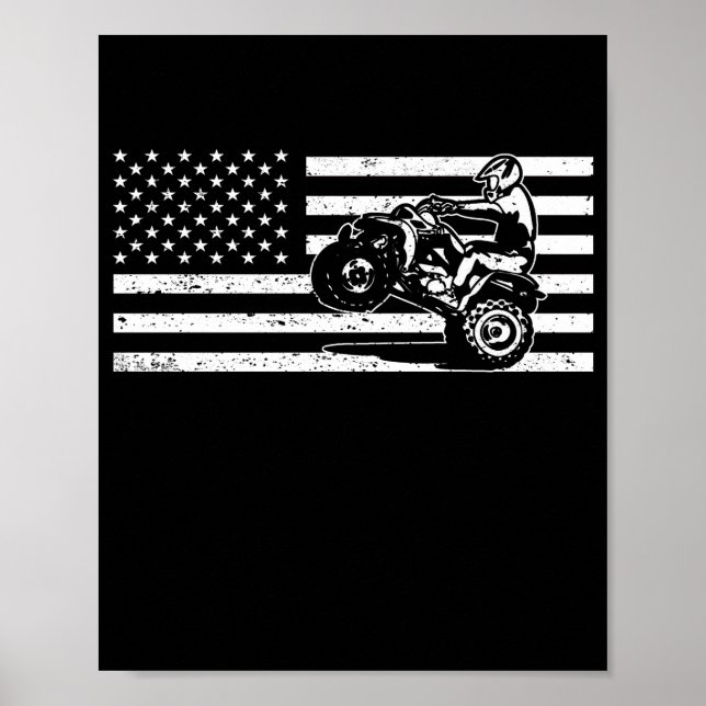 Poster Bandeira Americana Quatro Rodas Quad Men ATV Andan (Frente)