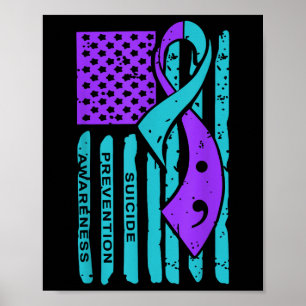 Poster Bandeira Americana Semicol de Conscientização sobr
