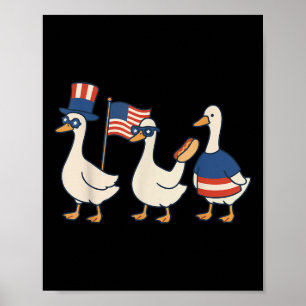 Poster Bandeira Americana Silly Goose Meme Engraçado 4 De