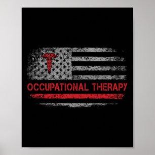 Poster Bandeira Americana Terapia Ocupacional Estudante D