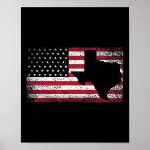 Poster Bandeira Americana Texas 4 De Julho Presente Vinta