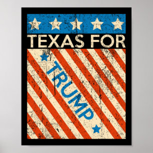 Poster Bandeira Americana Trump 2024 Reeleição Texas Trum