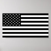 Bandeira Americana - Versão Preta e Branca