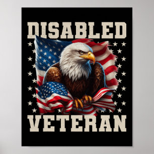 Poster Bandeira Americana Veterano Deficiente Militar Ve