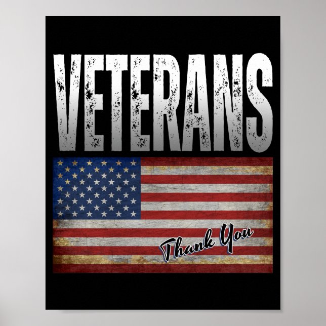 POSTER BANDEIRA AMERICANA VETERANOS AGRADECEM 4 DE JULHO  (Frente)