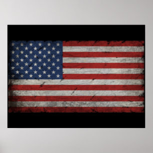 Poster bandeira americana vintage 4 de julho