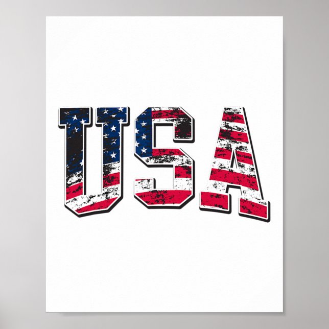 Poster Bandeira Americana Vintage EUA  (Frente)
