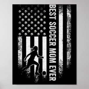 Poster Bandeira Americana Vintage Melhor Mãe de Futebol A