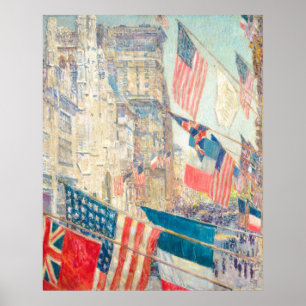 Poster Bandeira Americana Vintage NYC 5ª Avenida Arte Pat