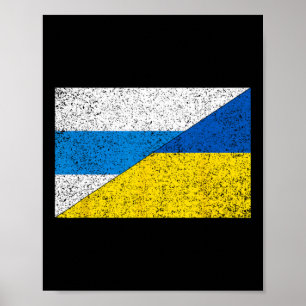 Poster Bandeira Anti-guerra Russa Bandeira da Ucrânia Net
