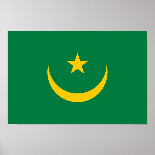 Poster Bandeira Antiga da Mauritânia (Frente)