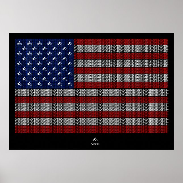 Pôster bandeira ateu americana americana (Frente)