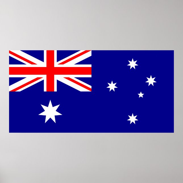 Poster Bandeira Australiana Patriótica (Frente)