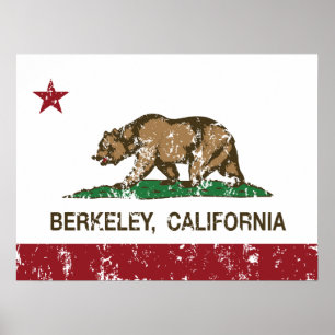 Poster bandeira Berkeley de Califórnia afligido