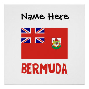 Pôster Bandeira Bermudiana Personalizada das Bermudas