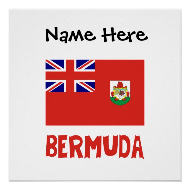 Pôster Bandeira Bermudiana Personalizada das Bermudas (Frente)