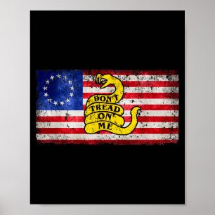 Poster Bandeira Betsy Ross Não Pise Patriótico Em Mim Par