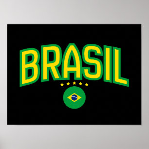 Poster Bandeira Brasileira Brasil Souvenir Brasil