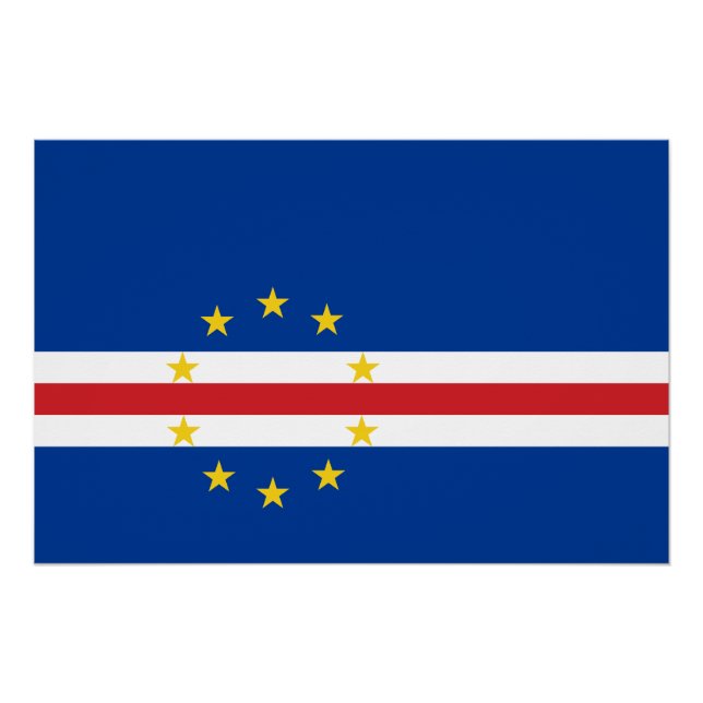 Pôster Bandeira Cabo Verde (Frente)
