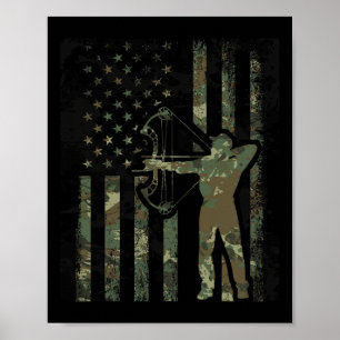 Poster Bandeira Camo-Americana Buck Hift Para Arco Hunte