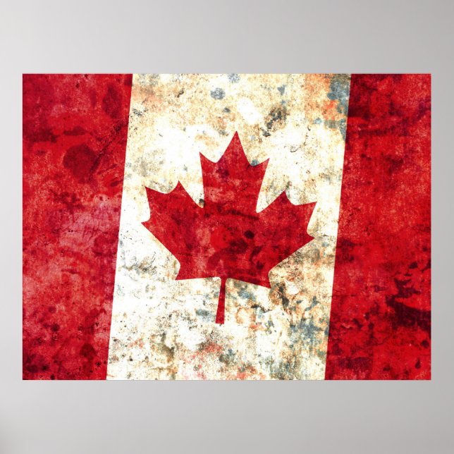 Poster Bandeira canadense (Frente)