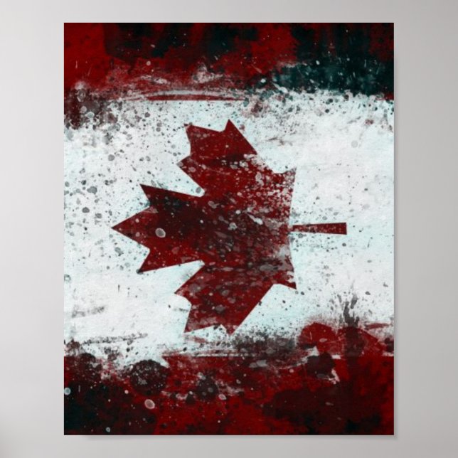 Poster Bandeira canadense (Frente)