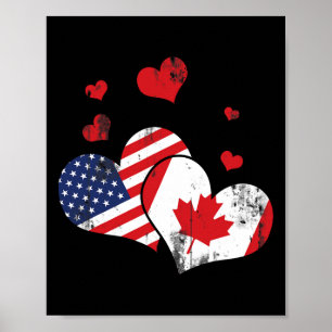 Poster Bandeira Canadense Patriota Dos EUA Apaixonado Por