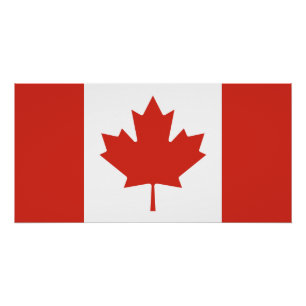 Pôster Bandeira Canadense Patriótica
