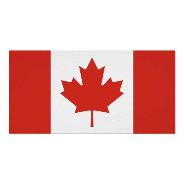 Pôster Bandeira Canadense Patriótica (Frente)