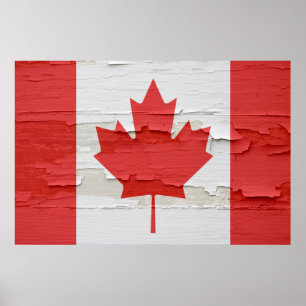 Pôster Bandeira canadense pintura resistida