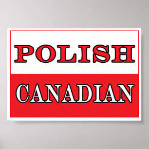 Poster Bandeira Canadense Polônia