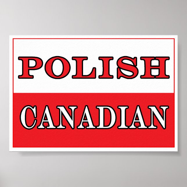 Poster Bandeira Canadense Polônia (Frente)