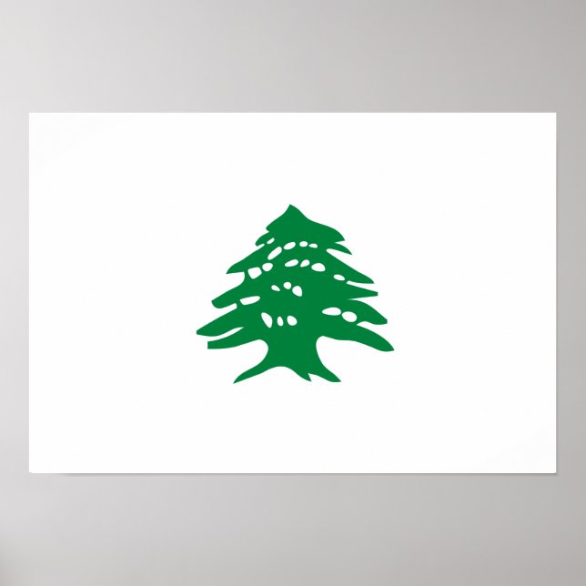 Pôster Bandeira Cedar do Líbano Verde (Frente)