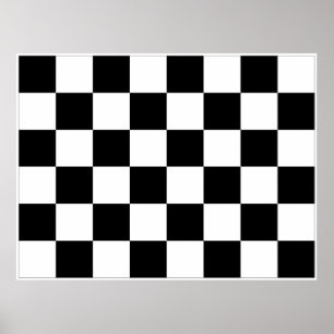 Pôster Bandeira Checkered preto e branco da auto