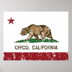 Poster Bandeira Chico do estado de Califórnia