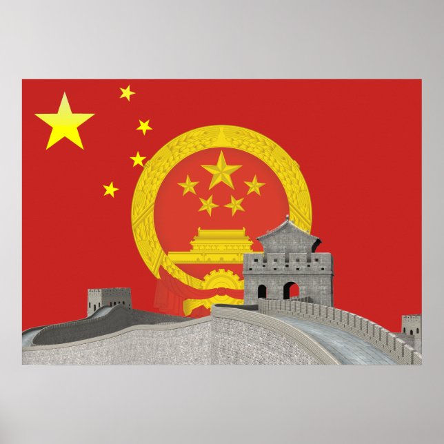 Pôster bandeira chinesa (Frente)