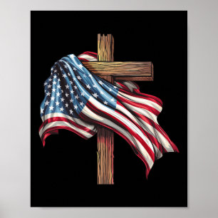 Poster Bandeira Christian Cross Jesus 4 De Julho Mulheres