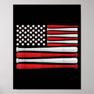 Poster Bandeira Clássica de Beisebol Americano - Beisebol