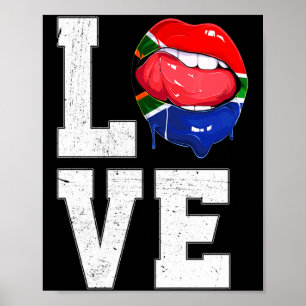 Poster Bandeira da África do Sul Fã de Futebol Amo T-shir