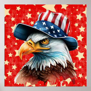 Poster Bandeira da Águia Americana