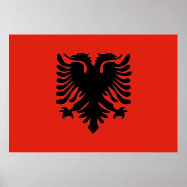 Pôster Bandeira da Albânia (Frente)