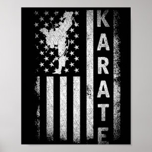 Poster Bandeira da América Japão Artes Marciais Ninja Pre