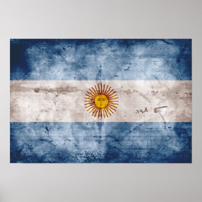 Pôster Bandeira da Argentina meteorizada (Frente)