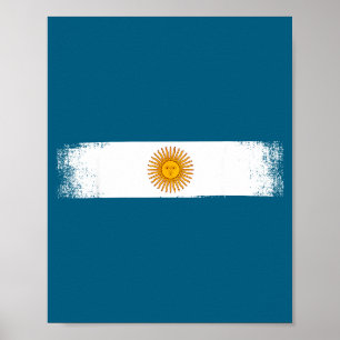 Poster Bandeira da Argentina Orgulho Nacional Gráfico Srt