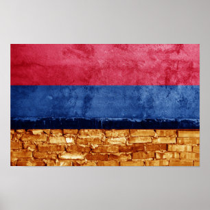Poster Bandeira da Armênia na parede