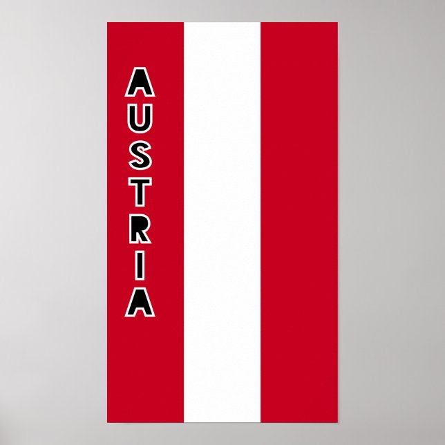 Poster Bandeira da Áustria (Frente)