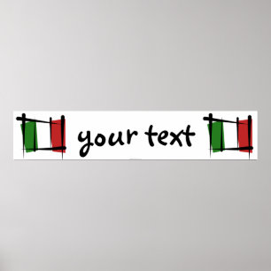 Pôster Bandeira da bandeira da escova de Italia