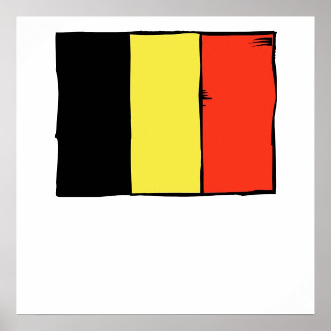 Pôster Bandeira da Bélgica (Frente)