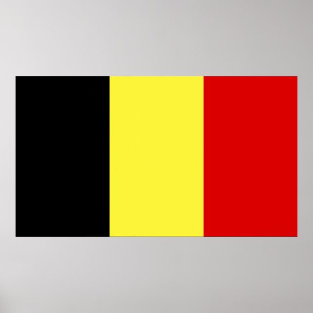 Poster Bandeira da Bélgica (Frente)